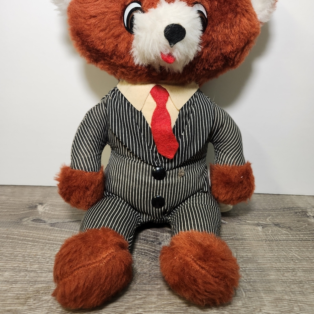Vintage 1978 Commonwealth Toy Pull String Talking Executive Teddy Bear 12" READ - Picture 4 of 7